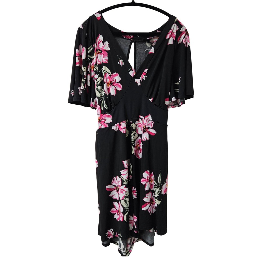 Torrid Black Floral Tie Waist Midi Romper Dress Whimsigoth Fairycore Boho 2X